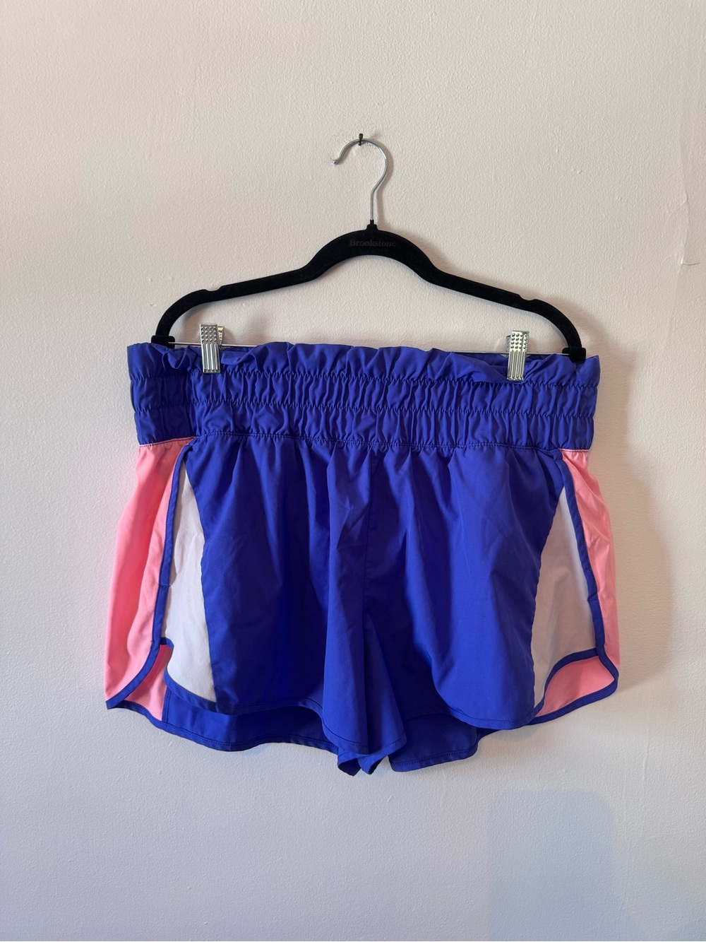 Avia XXL Blue Pink Colorblock Running Athletic Shorts